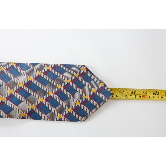Vintage Dunhill Silk Argyle Striped Tie Luxury Wedding Preppy Business Corporate - Picture 14 of 15